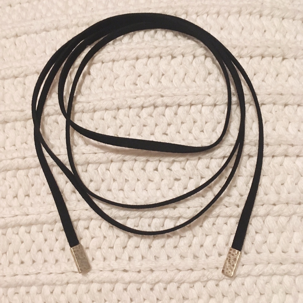 Black and Gold Weighted Rope Necklace
